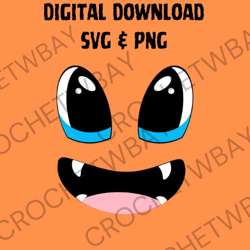 *Digital File* Charmander Eyes and Mouth SVG