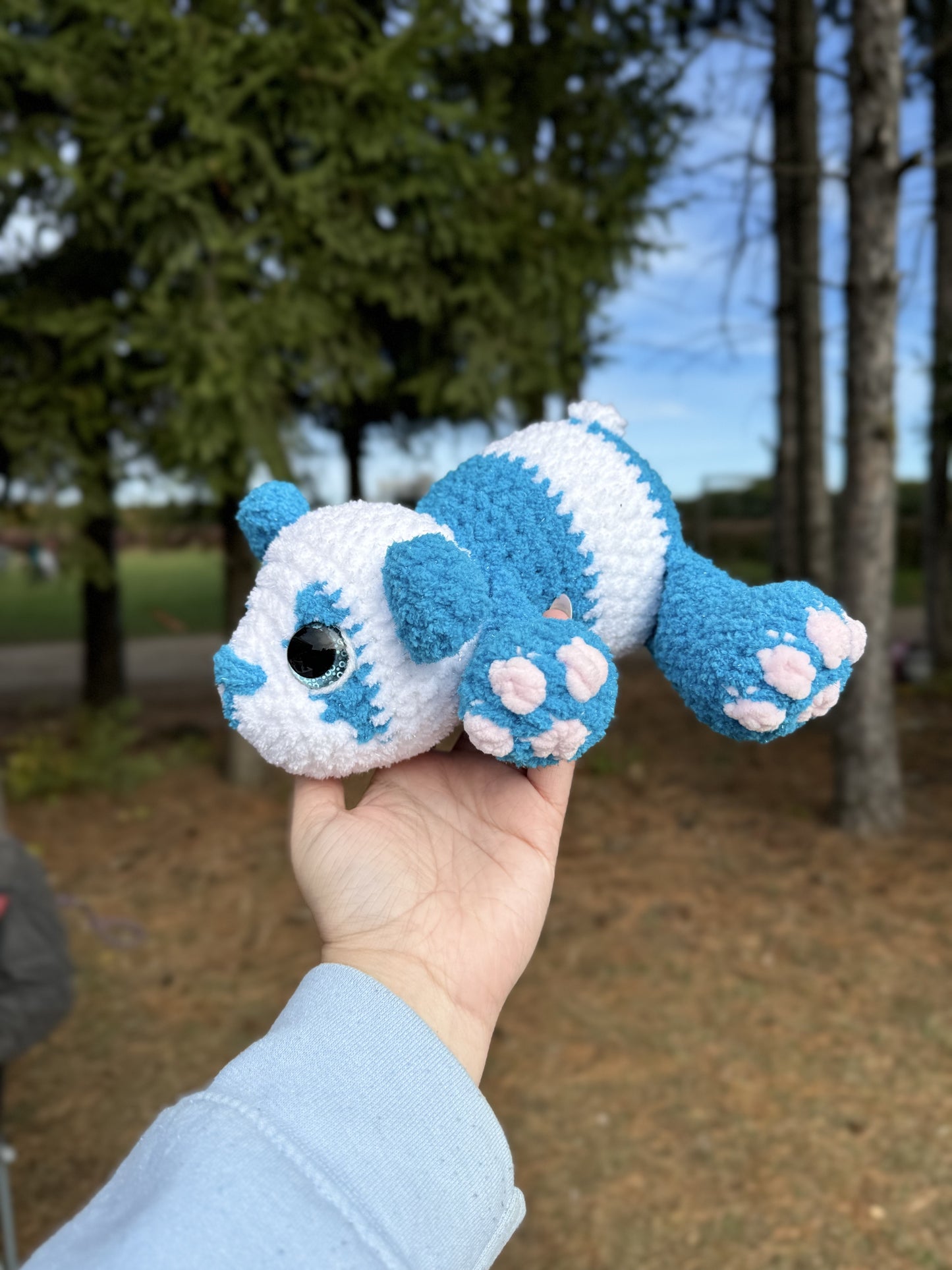Sparkly Blue Panda Plushie