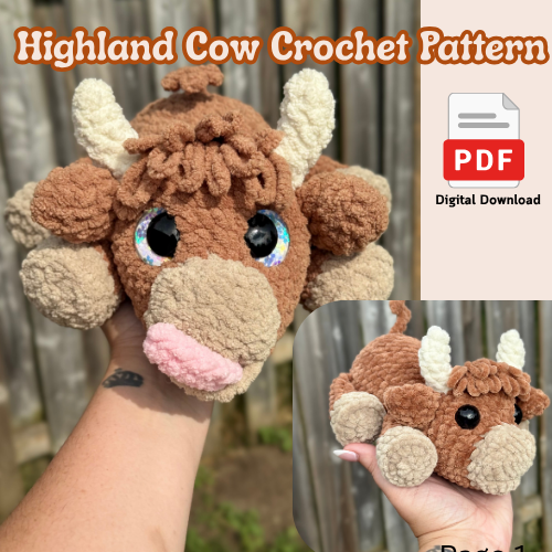 Highland Cow Crochet Pattern- Digital File