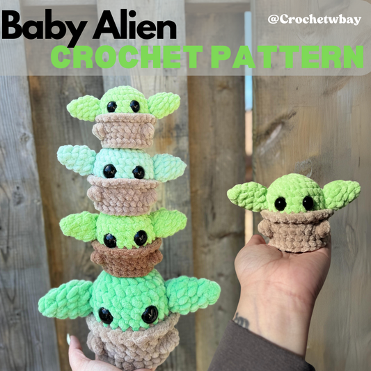 Baby Green Alien Crochet Pattern- Digital File