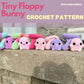 Tiny Floppy Bunny Crochet Pattern Digitial File