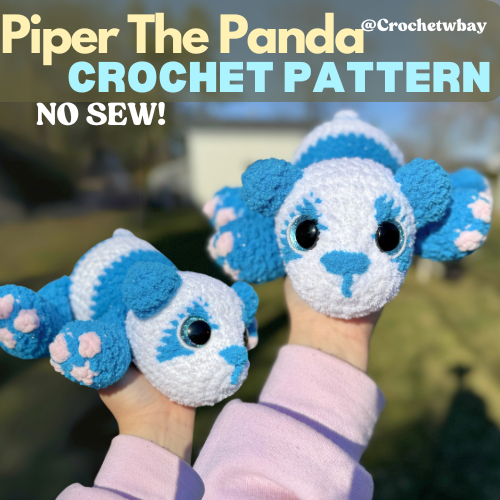 Piper The Panda Crochet Pattern; Digital File; No Sew