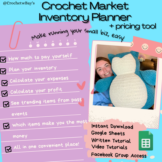 Crochet Pricing Tool- Market Inventory Planner- Spreadsheet