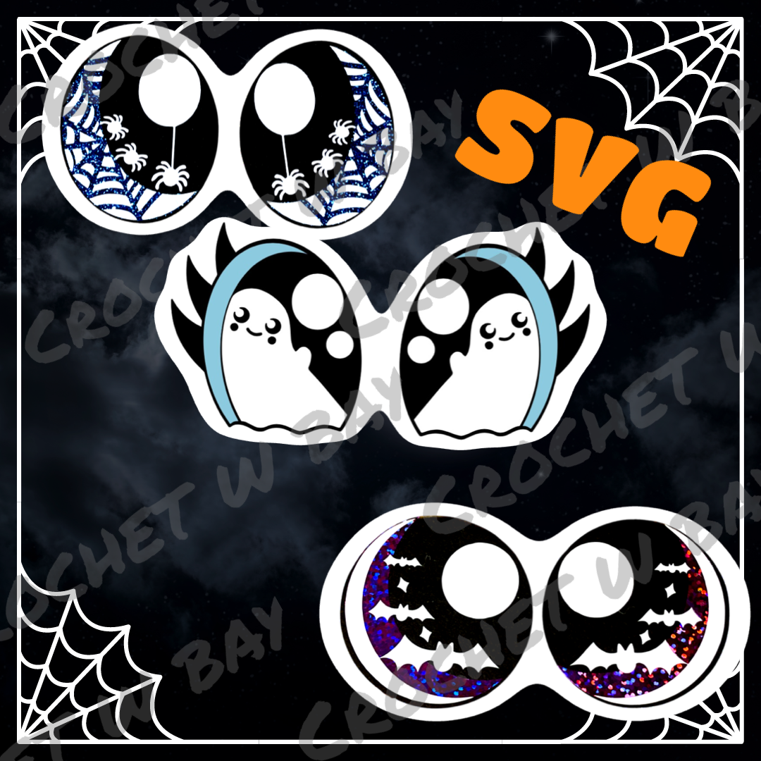 *Digital File* 3 PACK Spooky Felt Eyes SVG