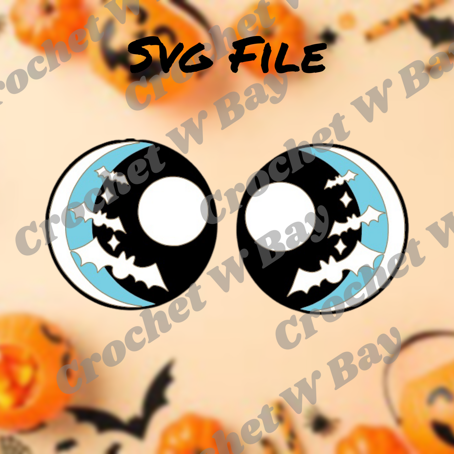 *Digital File*  Bat Felt Eyes SVG