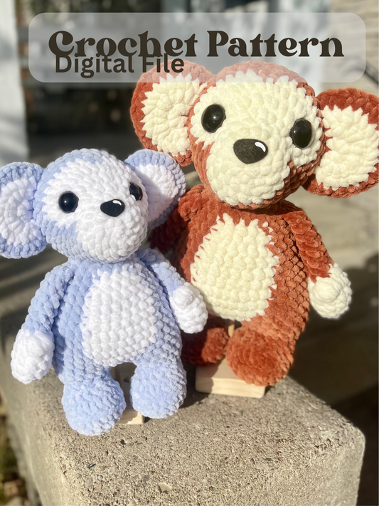 Digital File- Kiki The Monkey and Banana Buddy Crochet Pattern