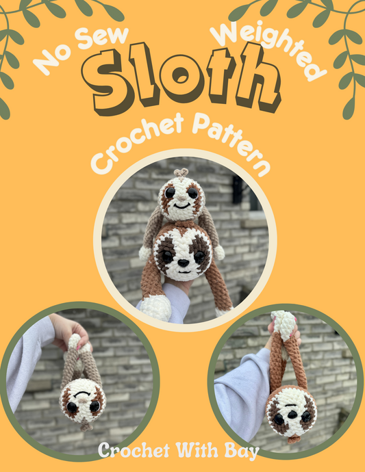 Sydney The Sloth NO SEW Crochet Pattern Digitial File