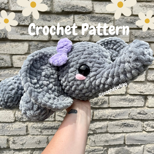 Effie the Elephant Crochet Pattern- No Sew Option Included
