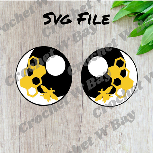 Digital Download SVG PNG Files- Bee Felt Eyes