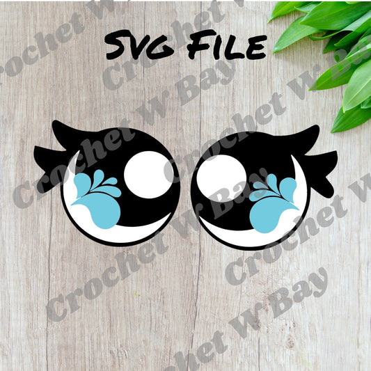 Digital Download SVG PNG Files- Whale Octo Fish Felt Eyes