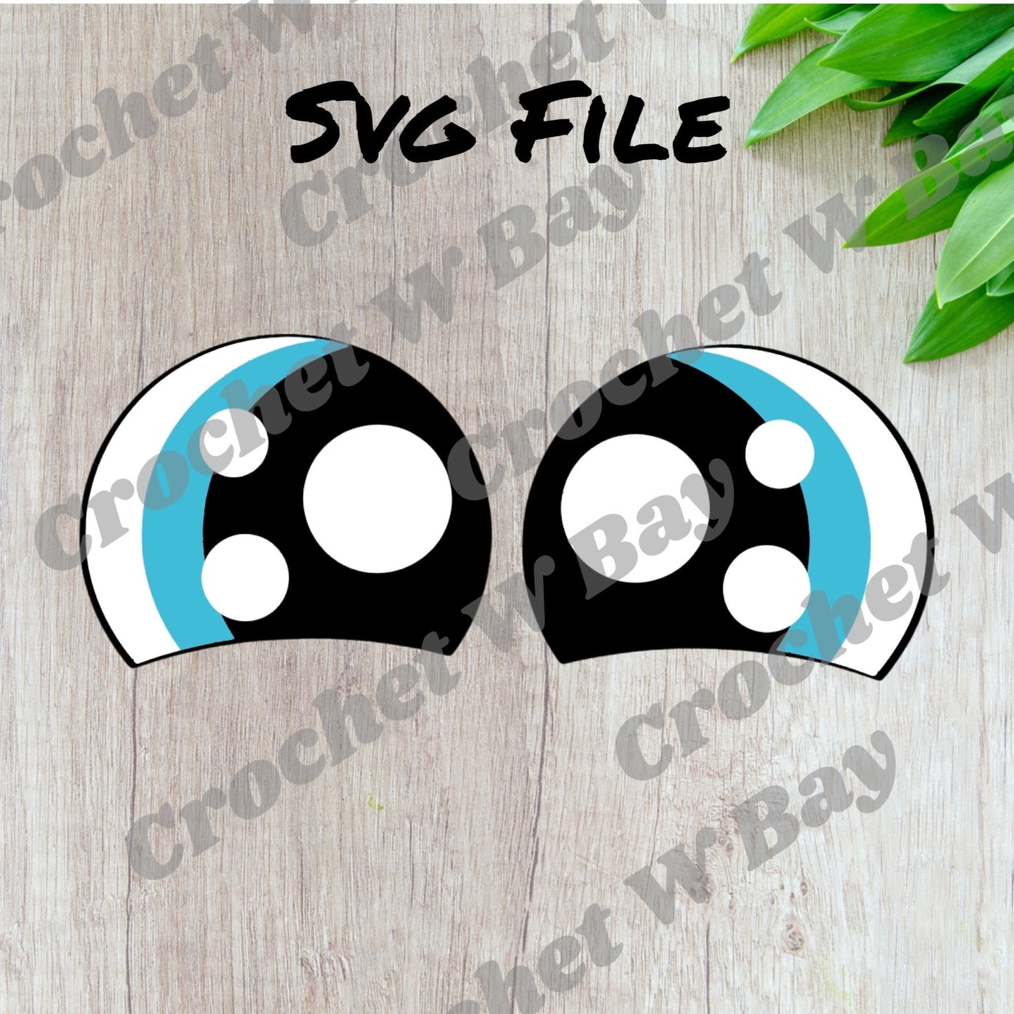 Digital Download SVG PNG Files- Hilda Hippo Felt Eyes